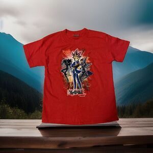 Yu-Gi-Oh! 1996 boys red unworn T-shirt Size 10 Boys